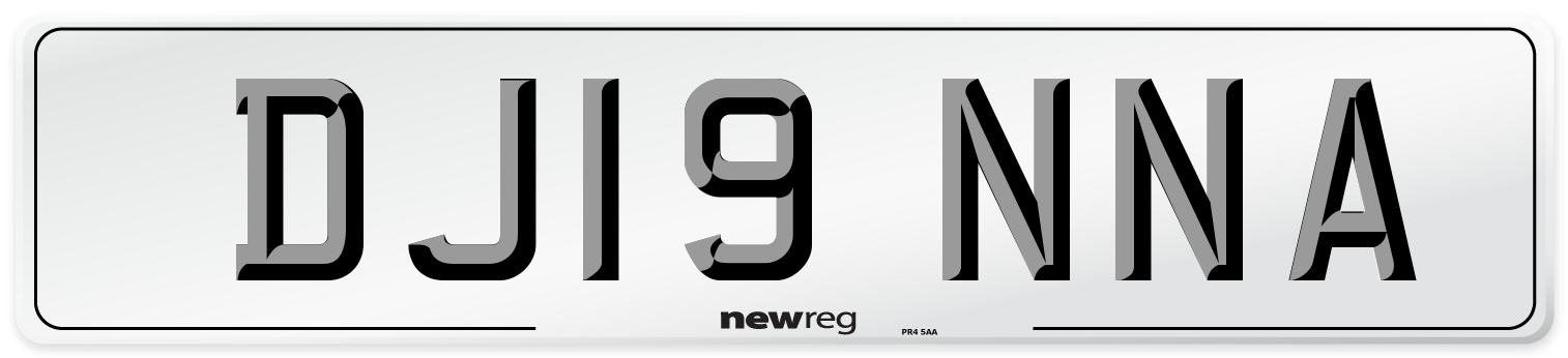 DJ19 NNA Number Plate from New Reg